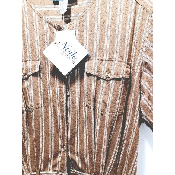 Silk Exchange 100% Silk Washable Silk Striped Romper  Women's Size 24 - Picture 3 of 13